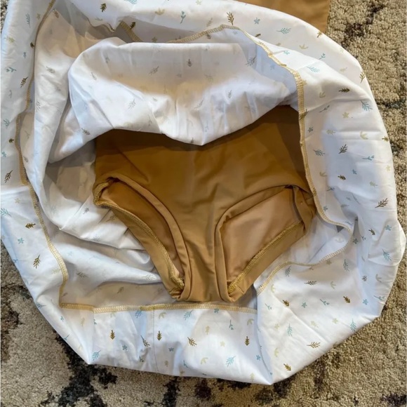 Custom Beige & White Lyrical / Contemp Dress Dance Costume - Picture 2 of 5